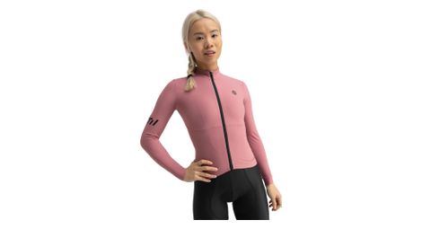 Maillot vélo thermique manches longues femme cyclisme m7 tuscany rose