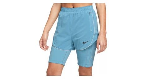 Pantalones cortos 2 en 1 nike dri-fit run division blue para mujer m