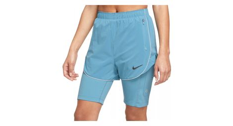 Short 2 en 1 nike dri fit run division bleu femme