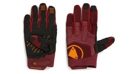 Guantes largos Endura Singletrack II Rojo