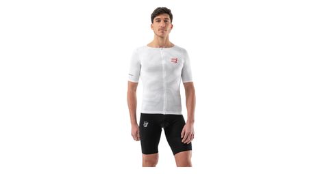 Maglia a maniche corte compressport tri postural aero uomo bianco