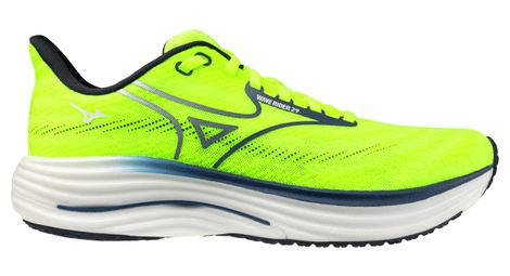 mizuno wave rider 29 running shoes yellow blue men s