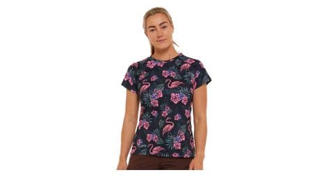 Maillot manches courtes femme dharco noir/rose