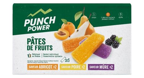Pâtes de fruits (6x30g) - punch power - fruits -  barres énergétiques
