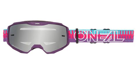 Masque VTT O'Neal B-10 Striped Violet/Silver Miroir Enfant