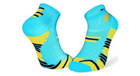 Chaussettes de trail running bv sport trail elite bleu jaune