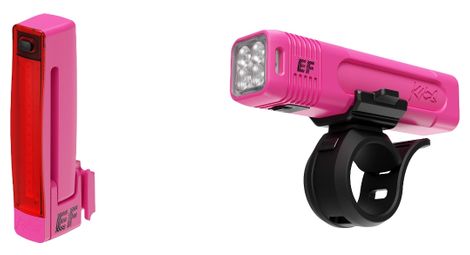 Paire d'Éclairages Knog x EF Blinder 900 Front Light & Plus Rear Bike Light Rose