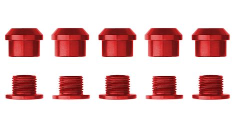 Écrous et boulons de plateau alugear pour mono-plateaux 5 pièces rouge