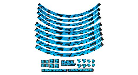 Kit Stickers de Roue Race Face Bleu Fluo