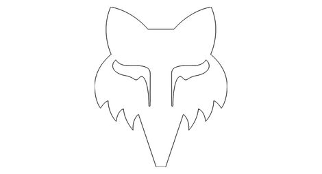 Stickers fox head die cut 17.8 cm blanc