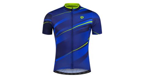 Maillot manches courtes velo rogelli buzz - homme - bleu/fluor