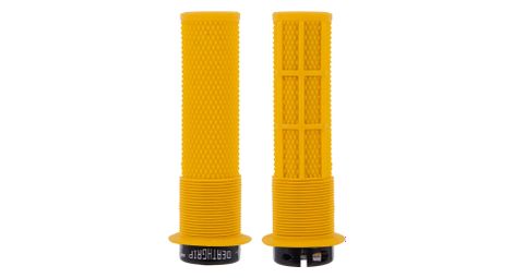 Paire de grips dmr deathgrip thin avec flanges jaune