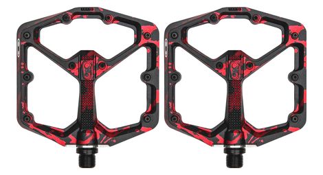 Paire de pedales plates crankbrothers stamp 7 large edition limitee noir rouge splatter