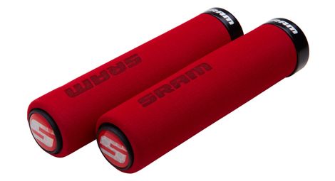 Sram paire de grips mousse lock on rouge noir