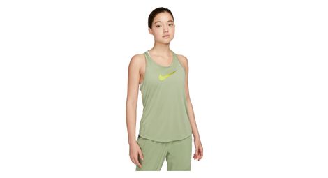 Camiseta de tirantes nike one dri-fit swoosh verde para mujer