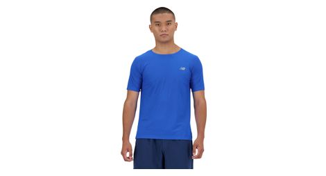 Maillot manches courtes new balance q speed jacquard bleu homme