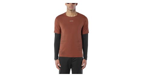 salomon sense aero graphic brown men s running t shirt