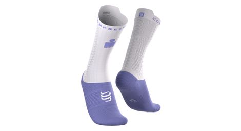 Compressport Pro Racing V4.0 Bike Ironman 2026 Socken, Weiß/Blau