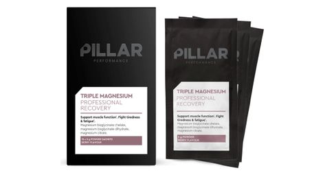 Boisson de récupération pillar triple magnesium travel pack - berry - 15 x 5g