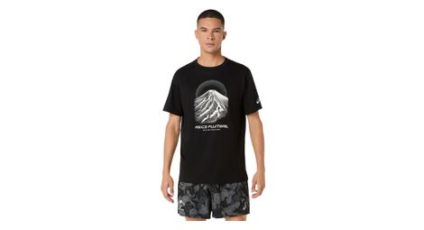 asics fujitrail logo black men s running t shirt