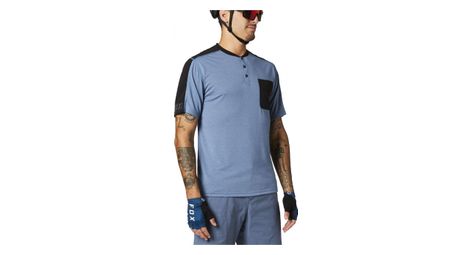 Maillot manches courtes fox ranger dr henley bleu