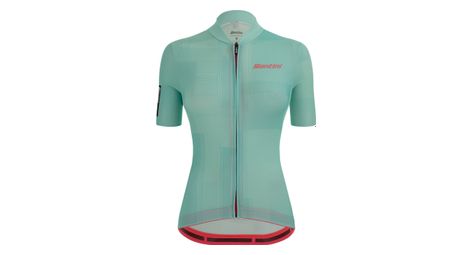 Maglia manica corta da donna santini delta kinetic blu turchese