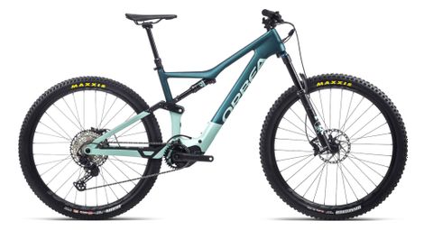 Vtt électrique tout-suspendu orbea rise m20 shimano slx 12v 360 wh 29 bleu ocean vert ice