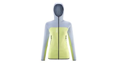 Forro polar con capucha mijo fusion grid para mujer amarillo