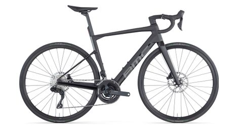 Bmc roadmachine 01 amp three elektrische racefiets shimano 105 di2 12s 360 wh 700 mm carbon grijs zwart 2024