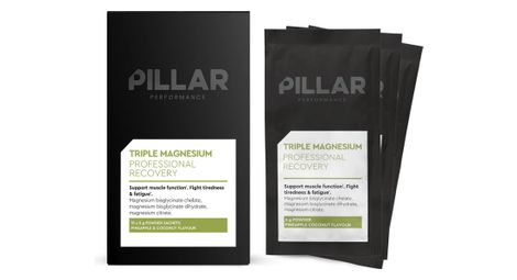 Boisson de récupération pillar triple magnesium travel pack - ananas/noix de coco - 15 x 5g