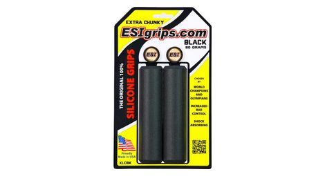 Paire de grips silicone esi extra chunky 34mm noir