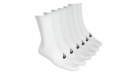 6-paar asics run crew socks white unisex