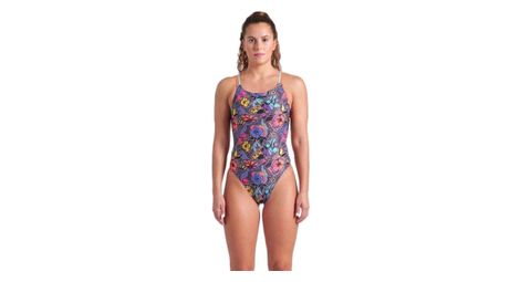 Costume da bagno arena vivid repeat lace plus back donna grigio/multicolore