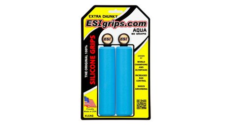 Paire de grips silicone esi extra chunky 34mm bleu