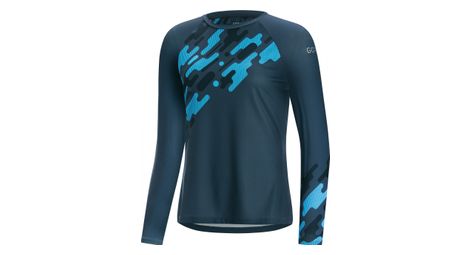 Gore c5 women trail ls jersey deep water blue/cyan 34 us