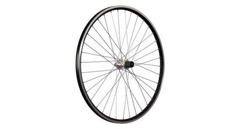 Roue 28  vtc arriere jante alu double paroi noire frein patin moyeu alu blocage rapide cassette 8/9/10v