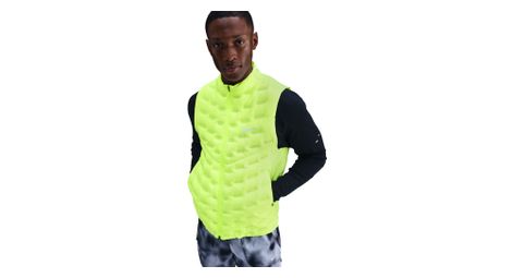men s nike therma fit adv repel aeroloft yellow sleeveless thermal jacket