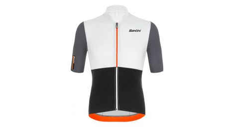 Maillot manches courtes santini redux istinto blanc