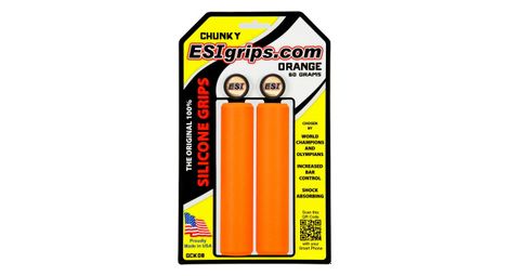 Paire de grips esi chunky 32mm orange
