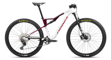 Orbea oiz h30 mtb con suspensión total shimano deore 12s 29'' blanco chic shadow coral rojo 2023