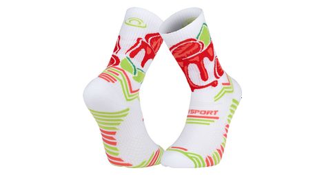 Chaussettes de trail bv sport collection nutrisocks panna cotta blanc/rouge