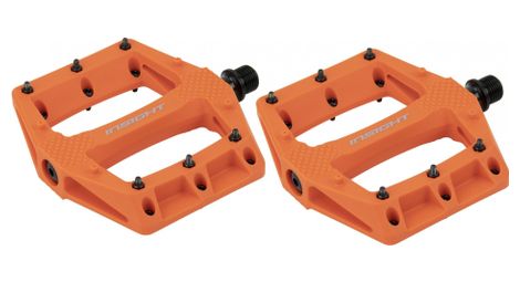 pair of insight thermoplastic du orange flat pedals