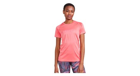 Maillot manches courtes craft core essence logo rose femme