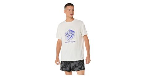 Maillot Manches Courtes Asics Fujitrail Logo Blanc/Violet Homme