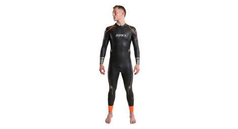 zone3 aspire men s thermal neoprene wetsuit black orange gray