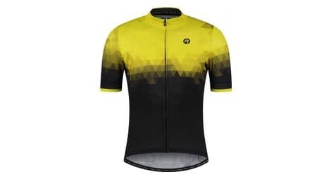 Maillot manches courtes velo rogelli sphere - homme - noir/fluor