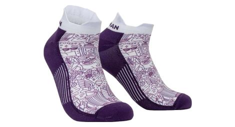 Chaussettes nathan signature speed tab violet blanc