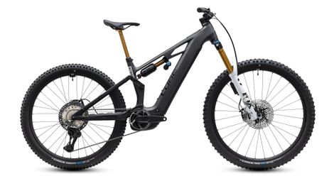 Mountain bike elettrica a sospensione integrale Cube Stereo Hybrid One77 HPC AT 800 Shimano Di2 12 V 800 Wh Bosch 120 Nm 29/27,5'' Nero Carbonio 2027