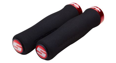 Sram paire de grips contour mousse lock on noir rouge