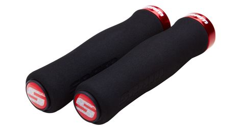 Puños de espuma sram contour lock-on negro / rojo